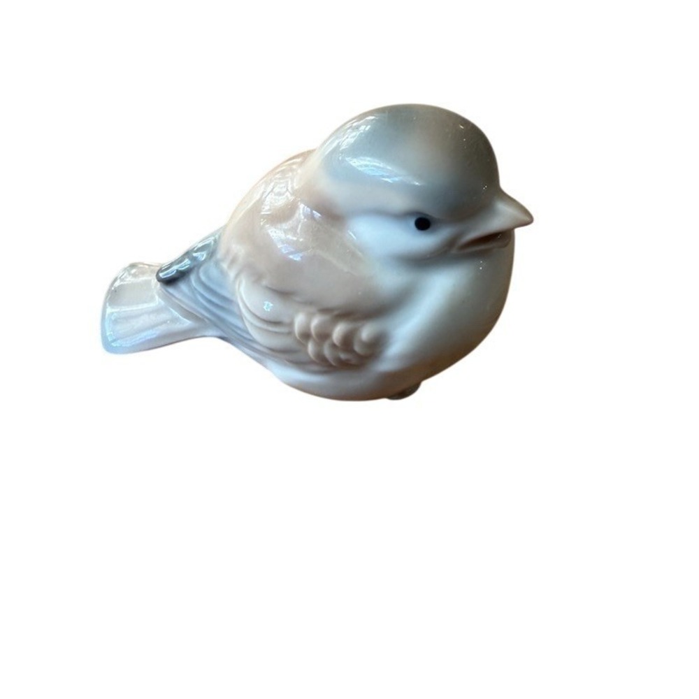 Homco Mini Porcelain Bird Figurine Gray & White Hand Painted Vintage 3in
